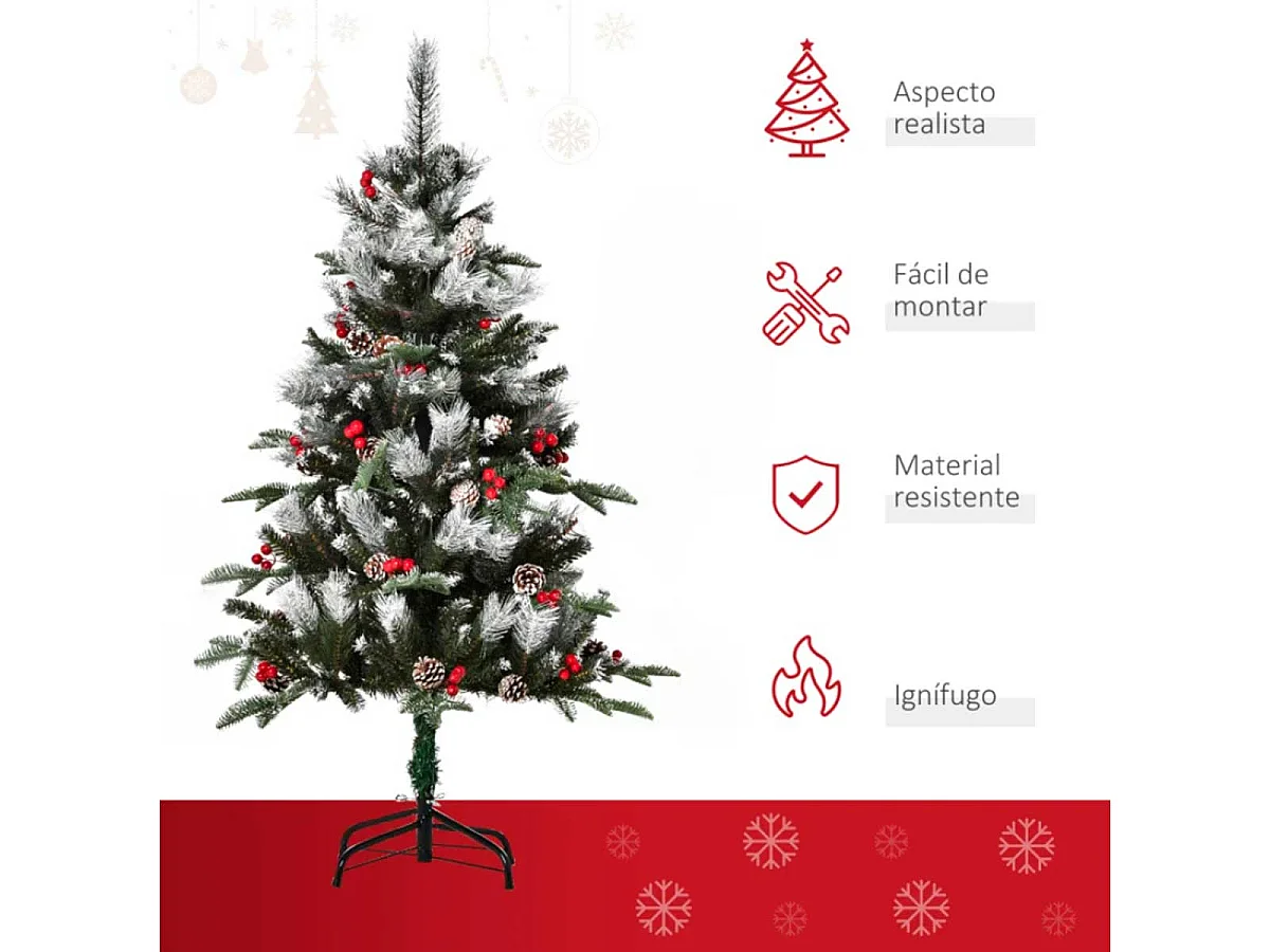 Árbol de navidad verde 60x60x120 cm HOMCOM