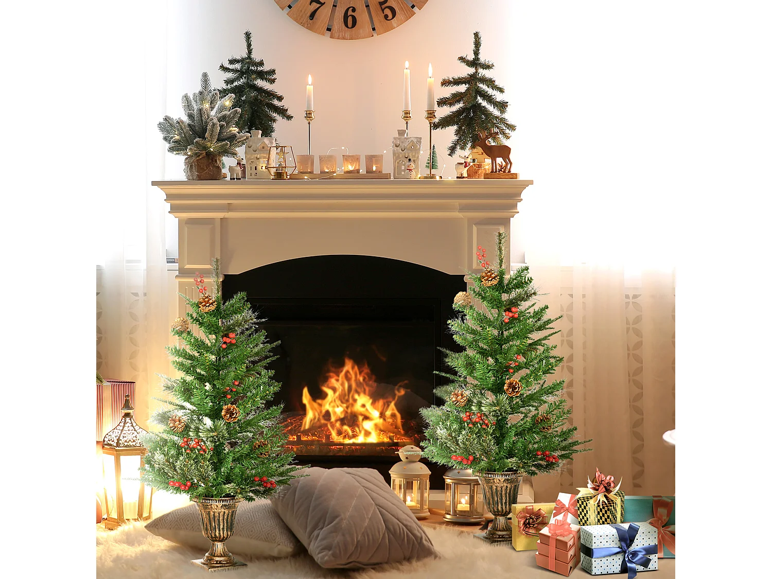 Árbol de navidad verde 48x48x90 cm HOMCOM