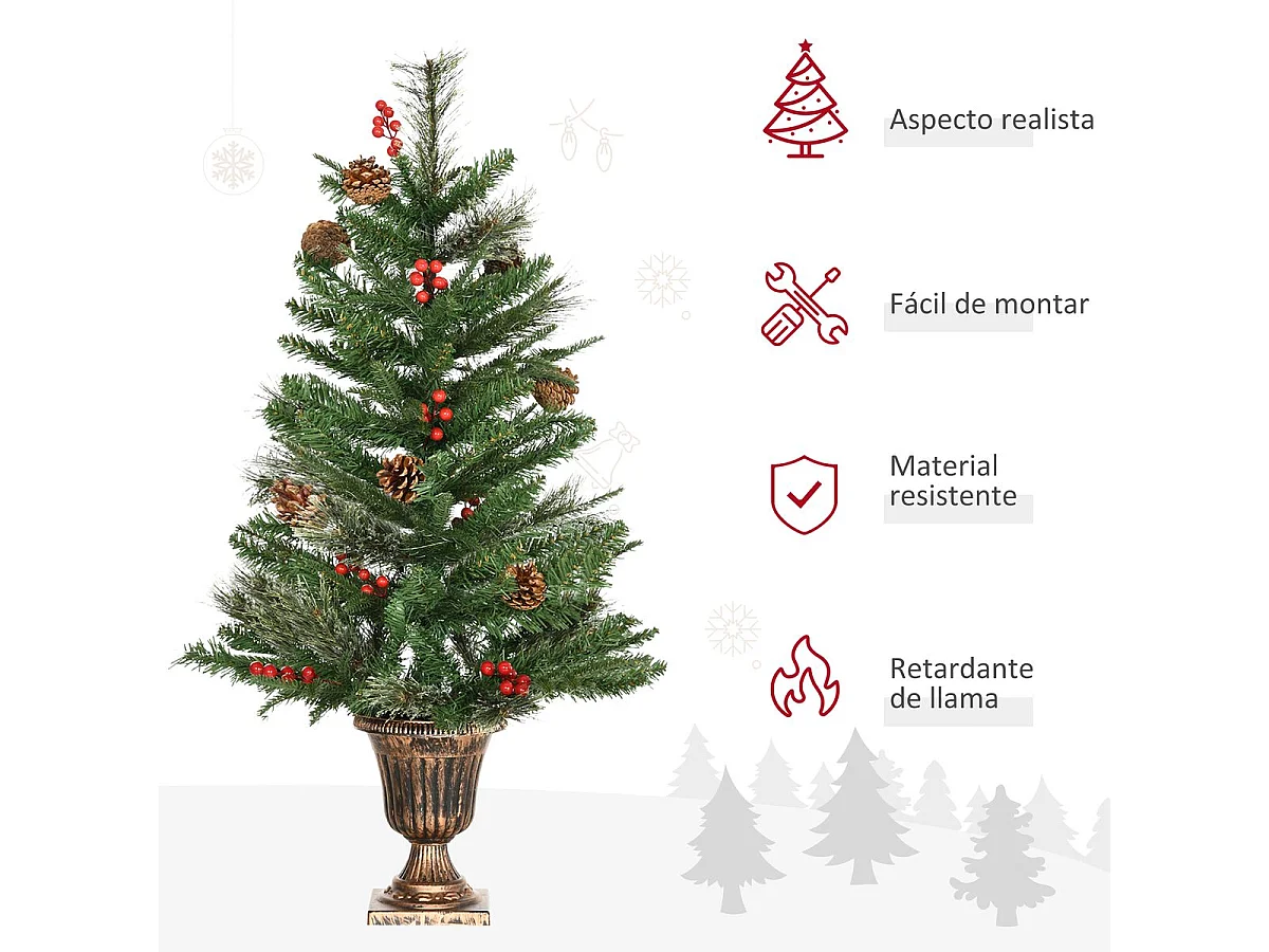 Árbol de navidad verde 48x48x90 cm HOMCOM