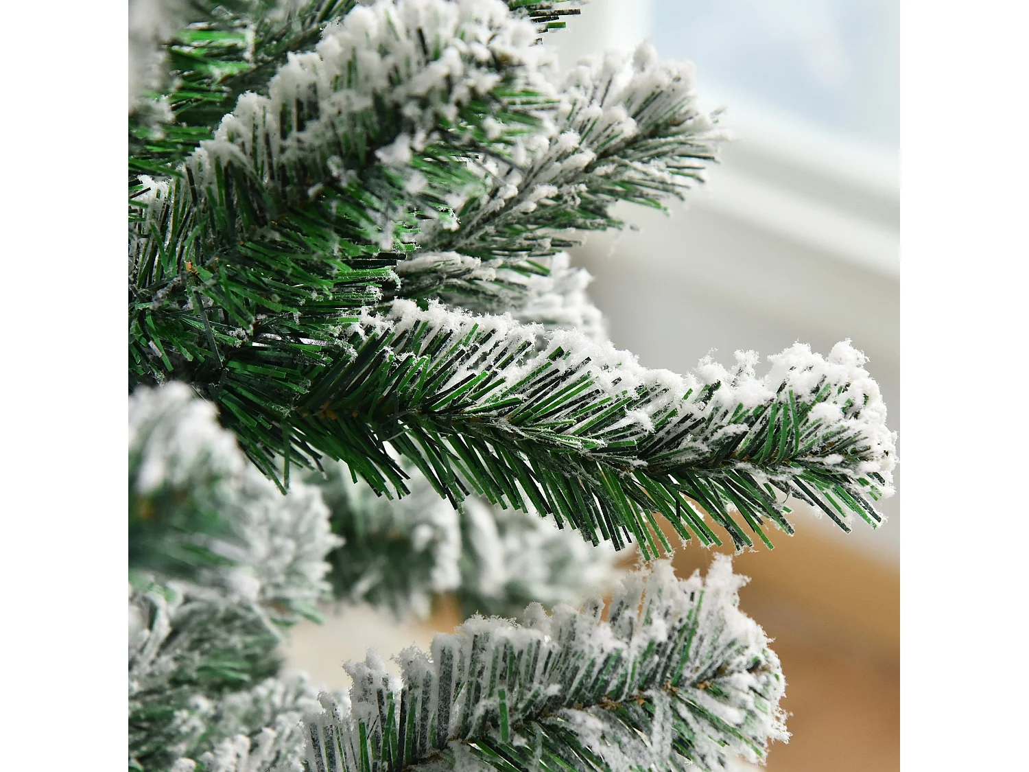 Árbol de navidad verde y blanco 140x140x225 cm HOMCOM