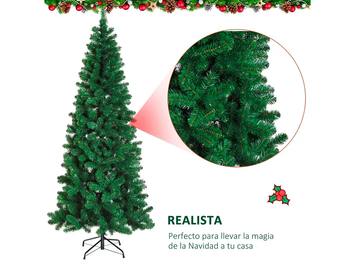Árbol de navidad verde 81x81x210 cm HOMCOM