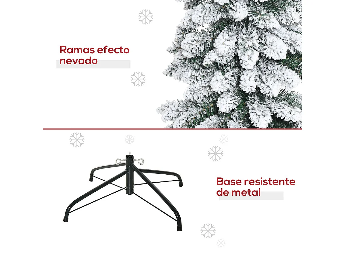 Árbol de navidad verde 54x54x210 cm HOMCOM