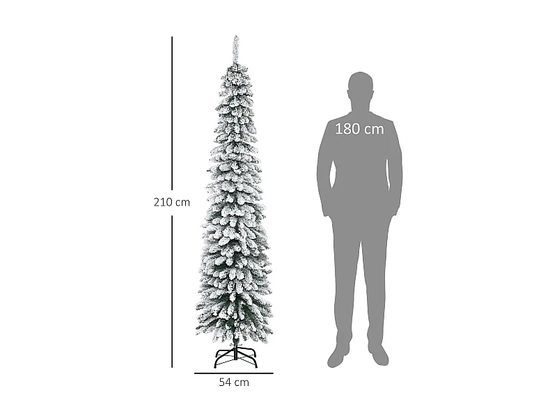 Árbol de navidad verde 54x54x210 cm HOMCOM