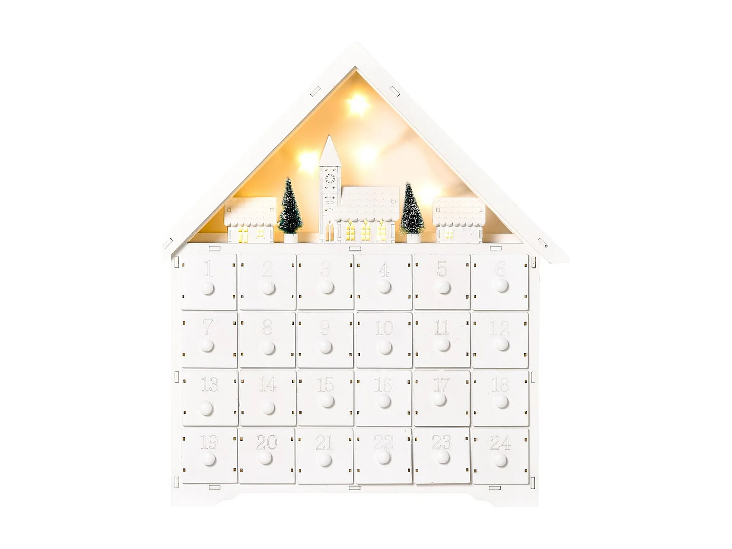 Calendario de adviento de navidad blanco 39x9x42 cm HOMCOM