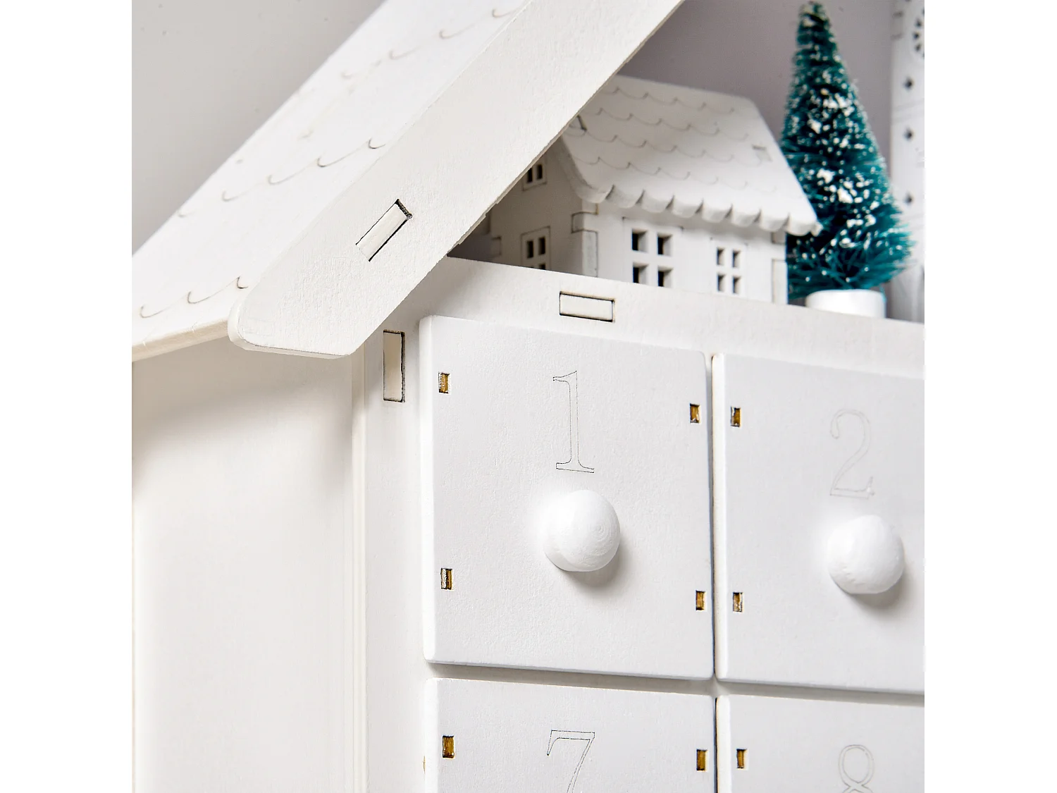 Calendario de adviento de navidad blanco 39x9x42 cm HOMCOM