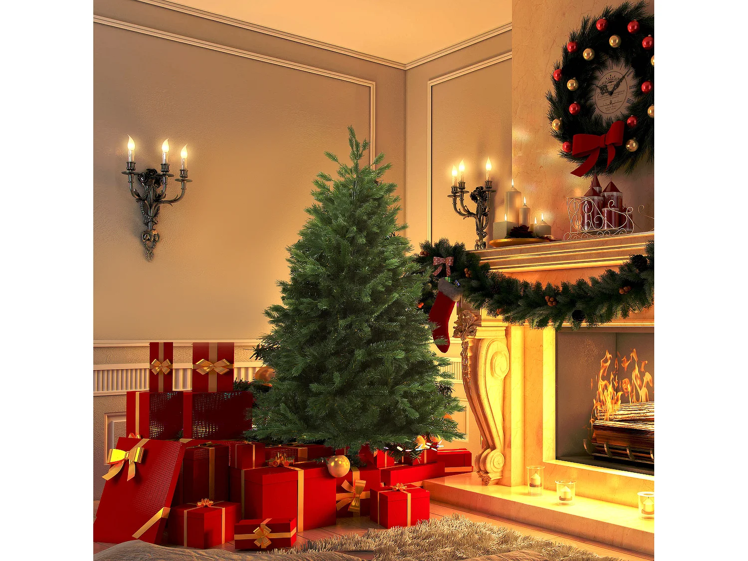Árbol de navidad verde ø75x150 cm HOMCOM
