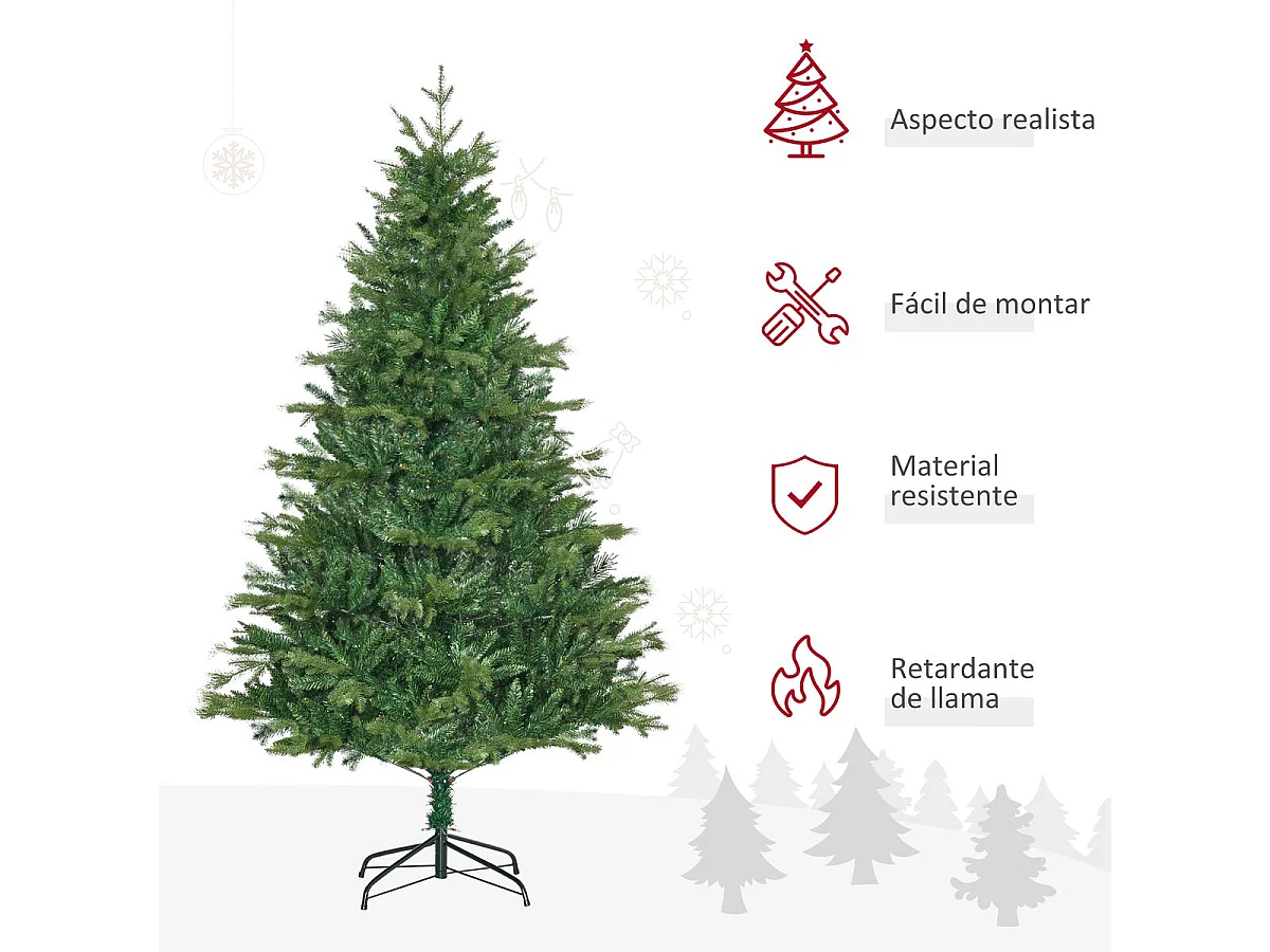 Árbol de navidad verde 120x120x180 cm HOMCOM