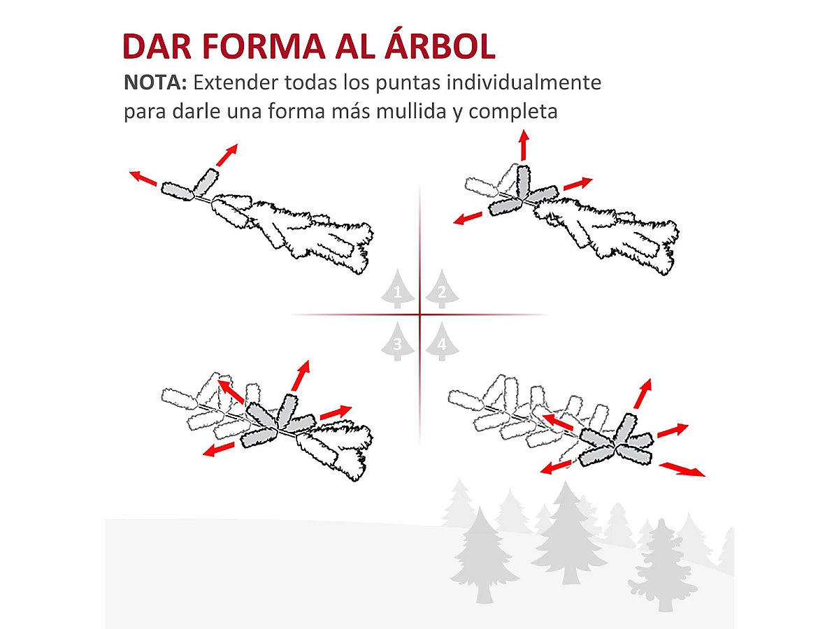 Árbol de navidad rosa ø55x180 cm HOMCOM