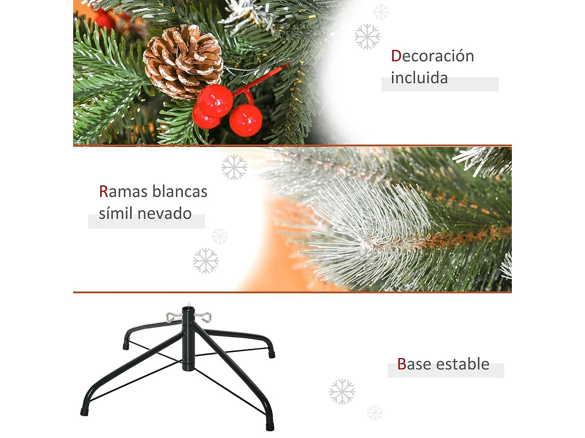 Árbol de navidad verde 75x75x150 cm HOMCOM