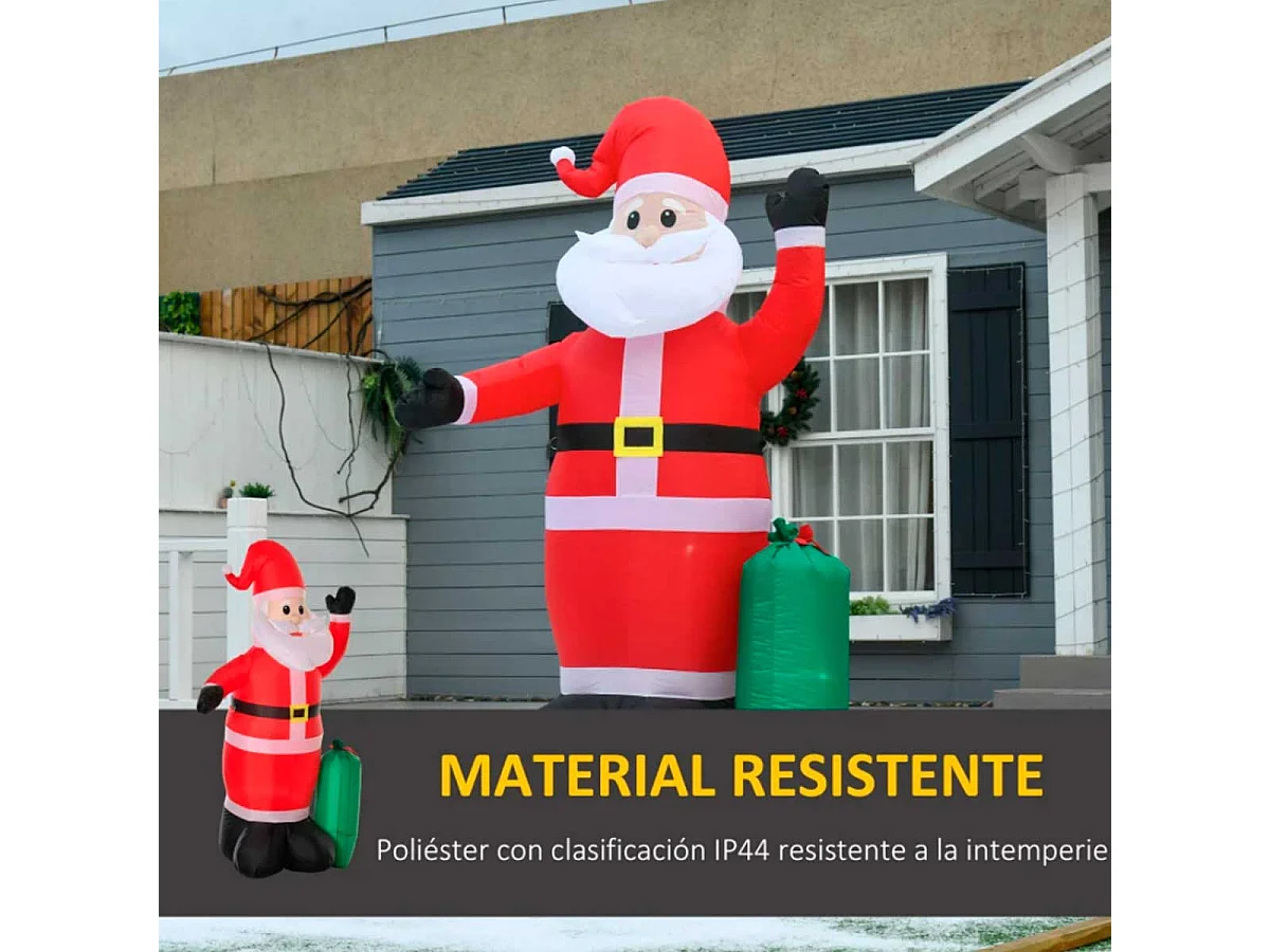 Papa noel hinchable rojo 148x85x240 cm HOMCOM
