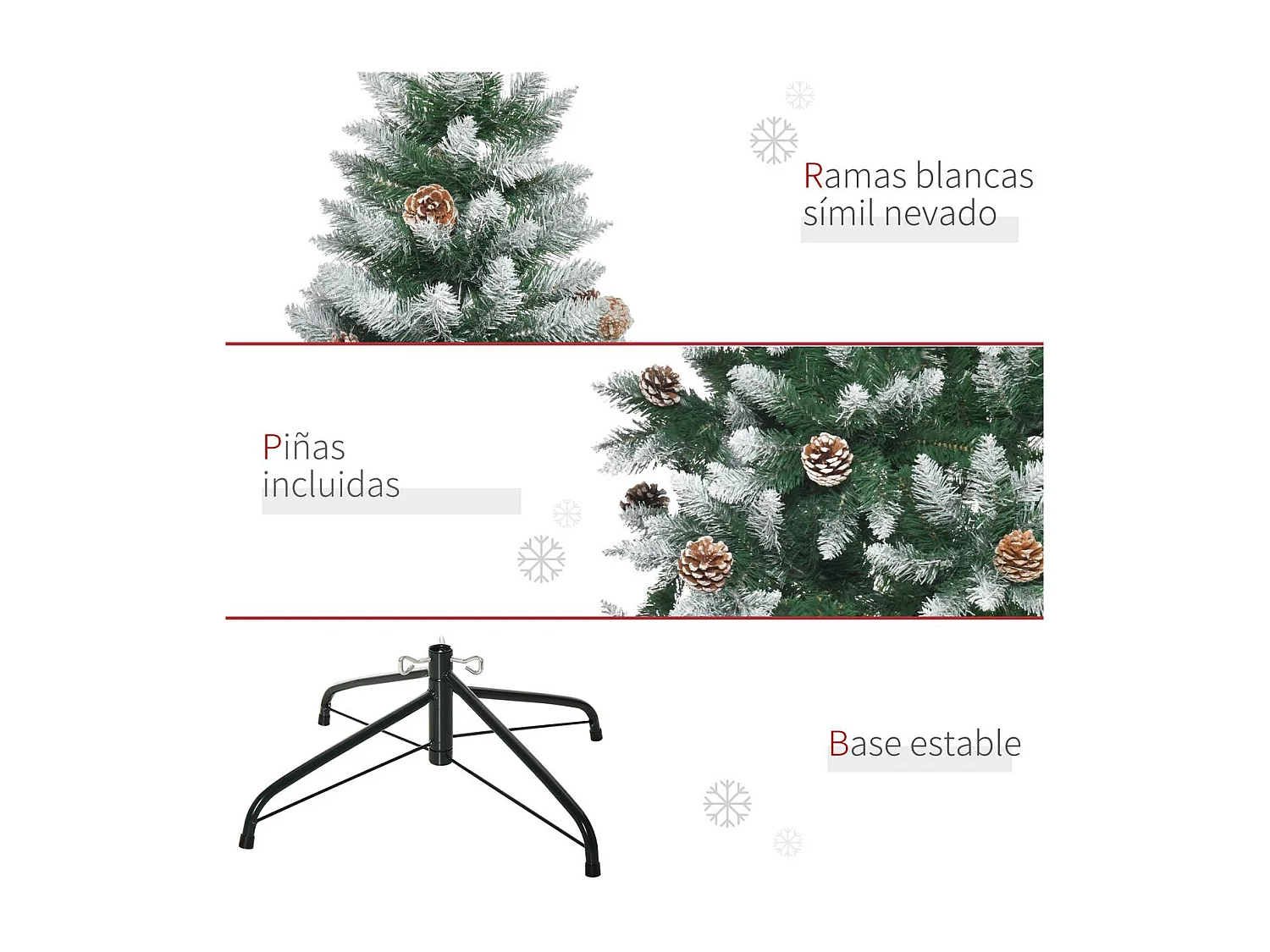 Árbol de navidad verde 105x105x210 cm HOMCOM