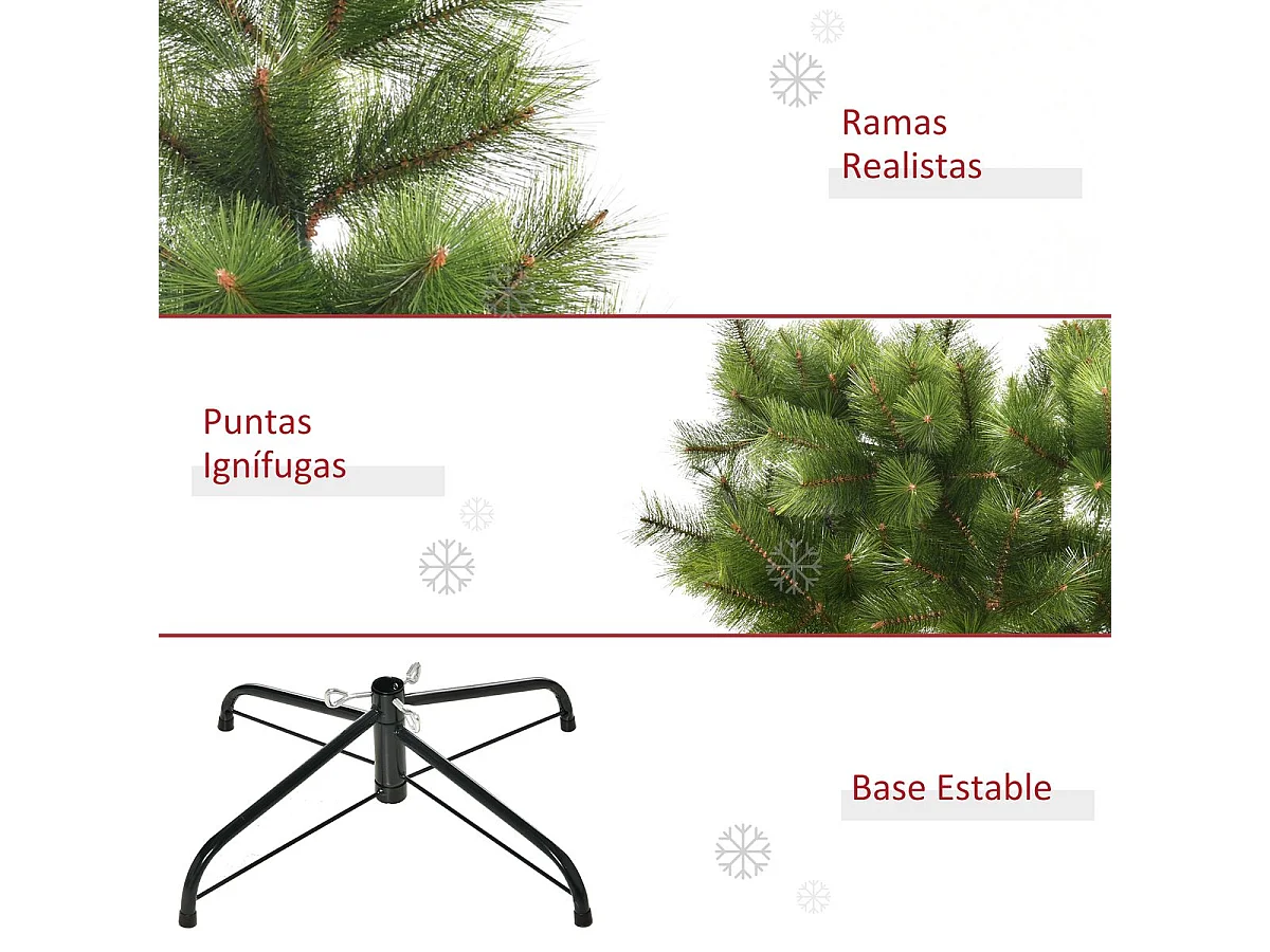 Árbol de navidad verde 90x90x210 cm HOMCOM