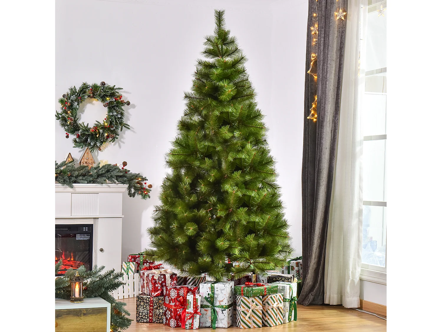 Árbol de navidad verde 90x90x210 cm HOMCOM