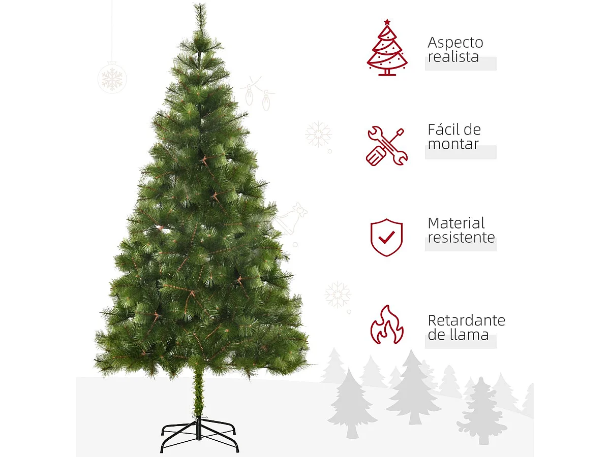 Árbol de navidad verde 90x90x210 cm HOMCOM