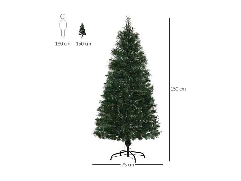 Árbol de navidad verde ø75x150 cm HOMCOM