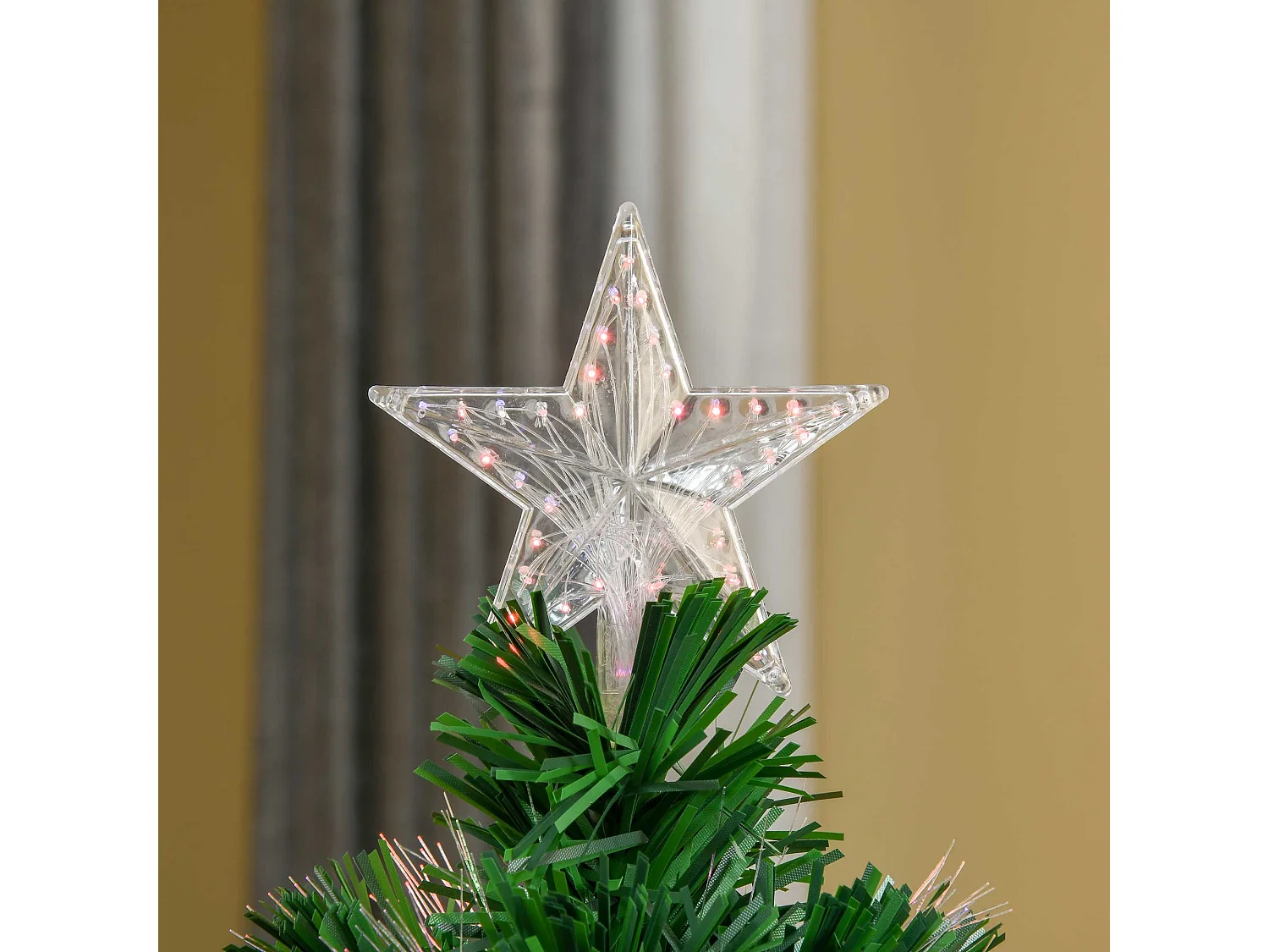 Árbol de navidad verde con luces de fibra optica multicolor ø60x120 cm HOMCOM