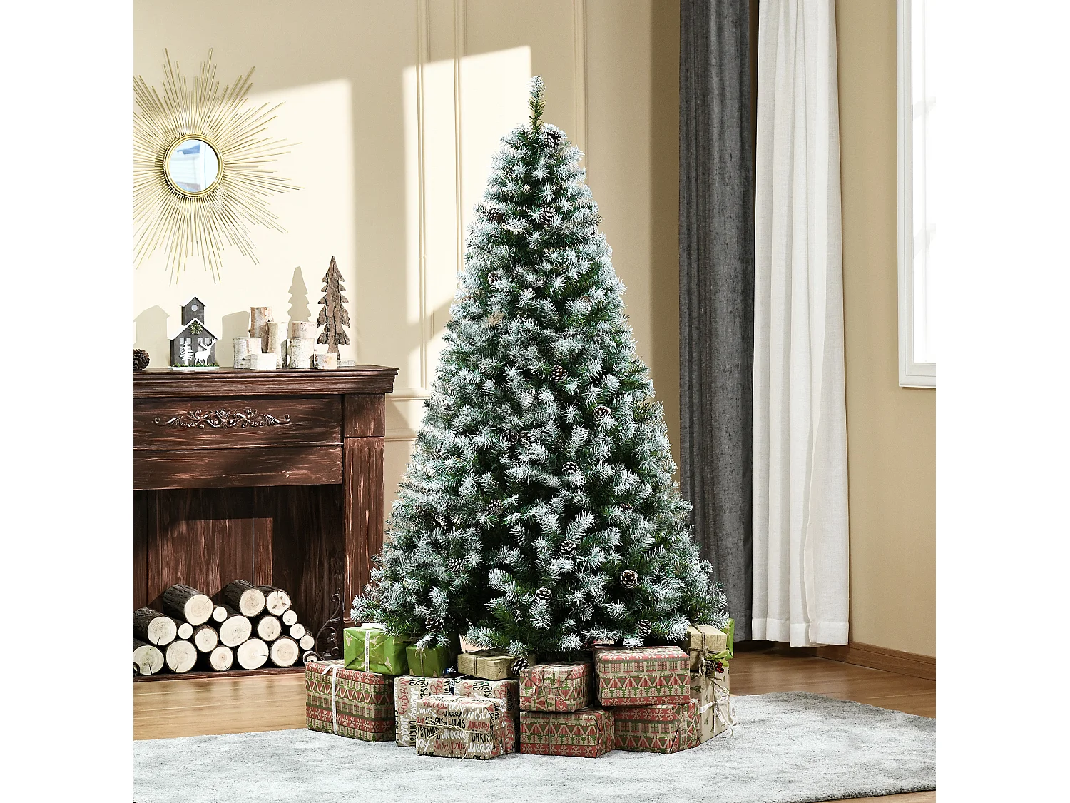 Árbol de navidad verde 103x103x180 cm HOMCOM