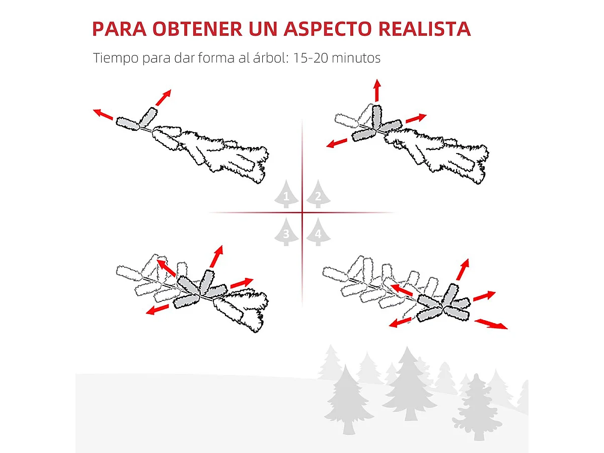 Árbol de navidad verde 75x75x150 cm HOMCOM