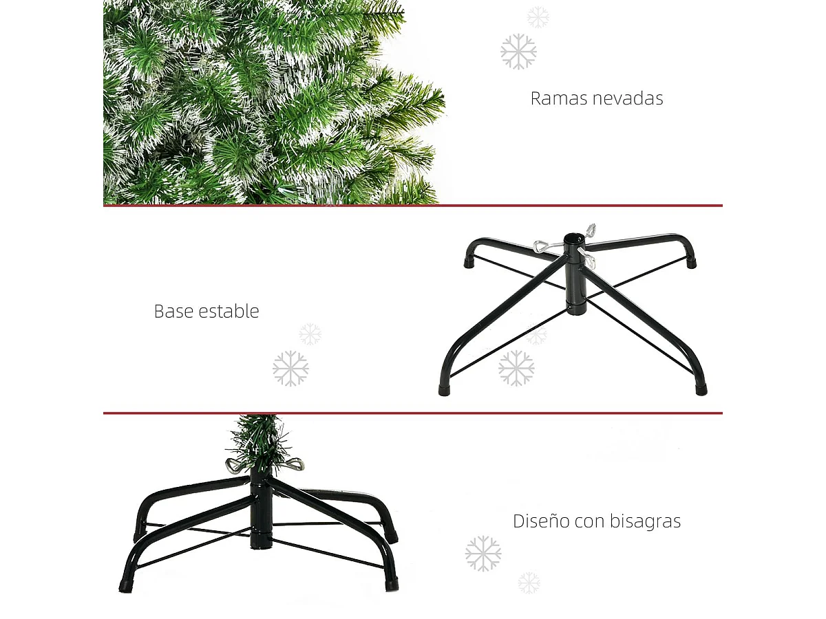 Árbol de navidad verde 75x75x150 cm HOMCOM