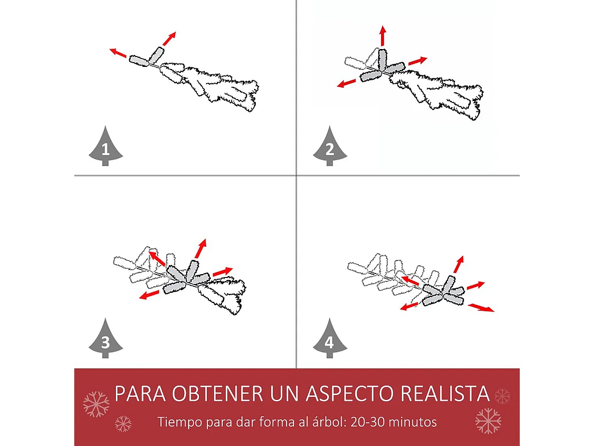 Árbol de navidad verde 65x65x180 cm HOMCOM
