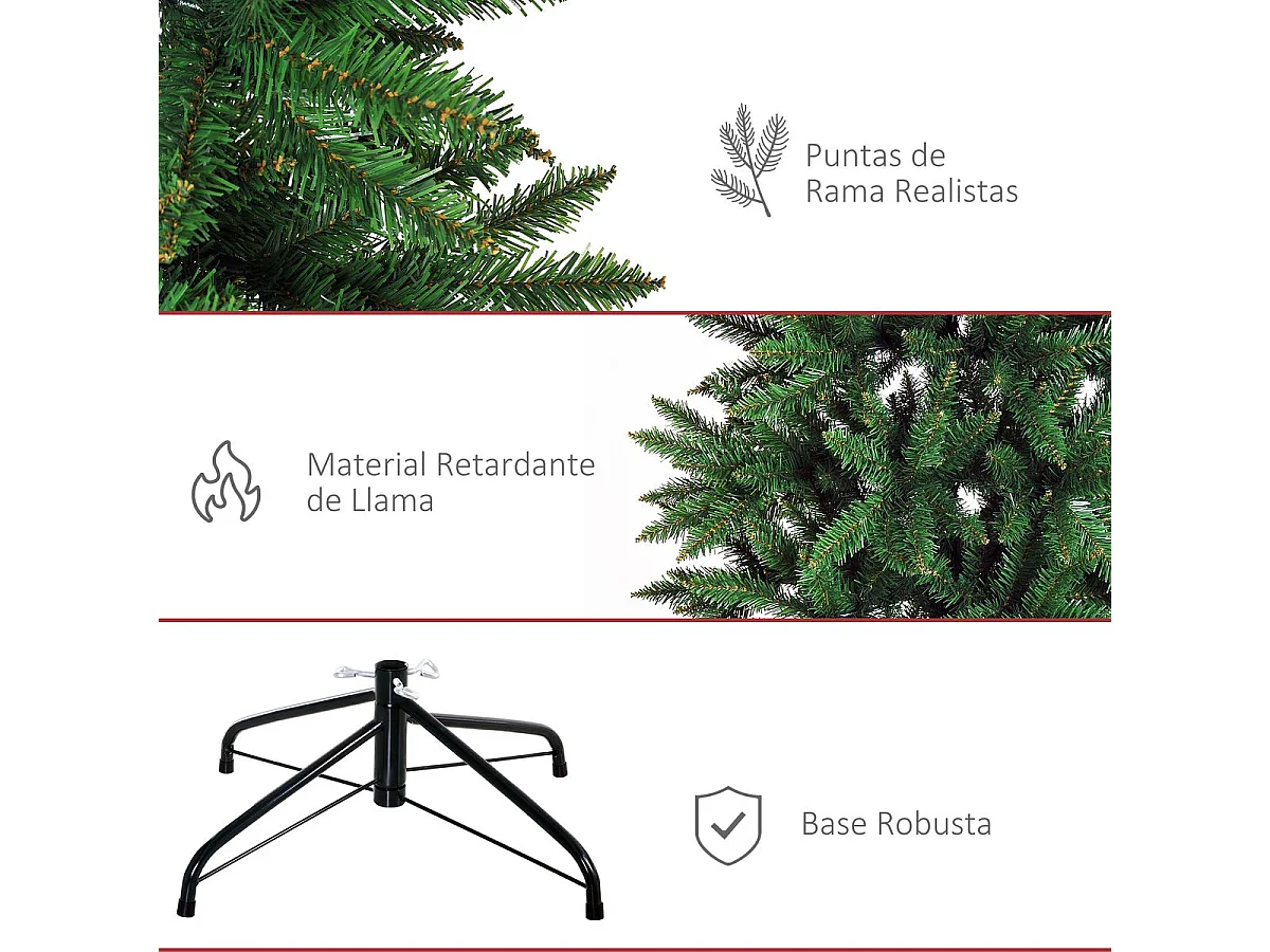 Árbol de navidad verde ø91x210 cm HOMCOM