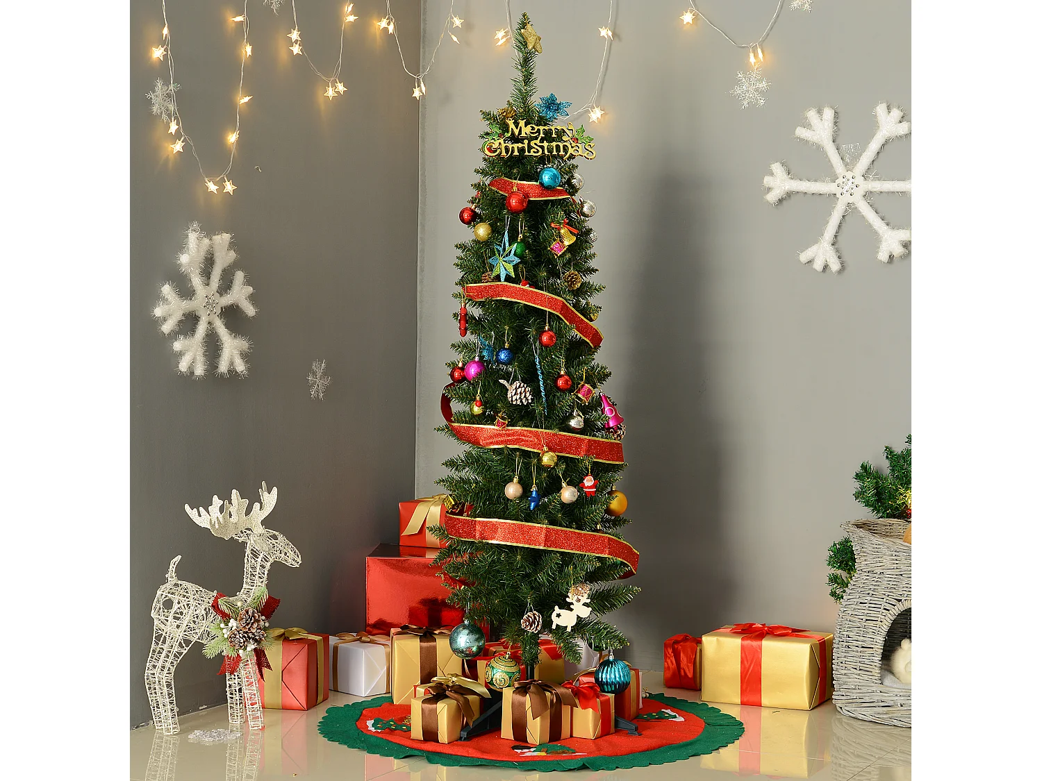 Árbol de navidad verde 46x46x150 cm HOMCOM