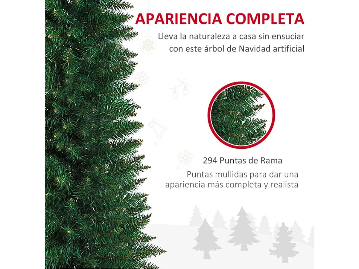 Árbol de navidad verde 46x46x150 cm HOMCOM