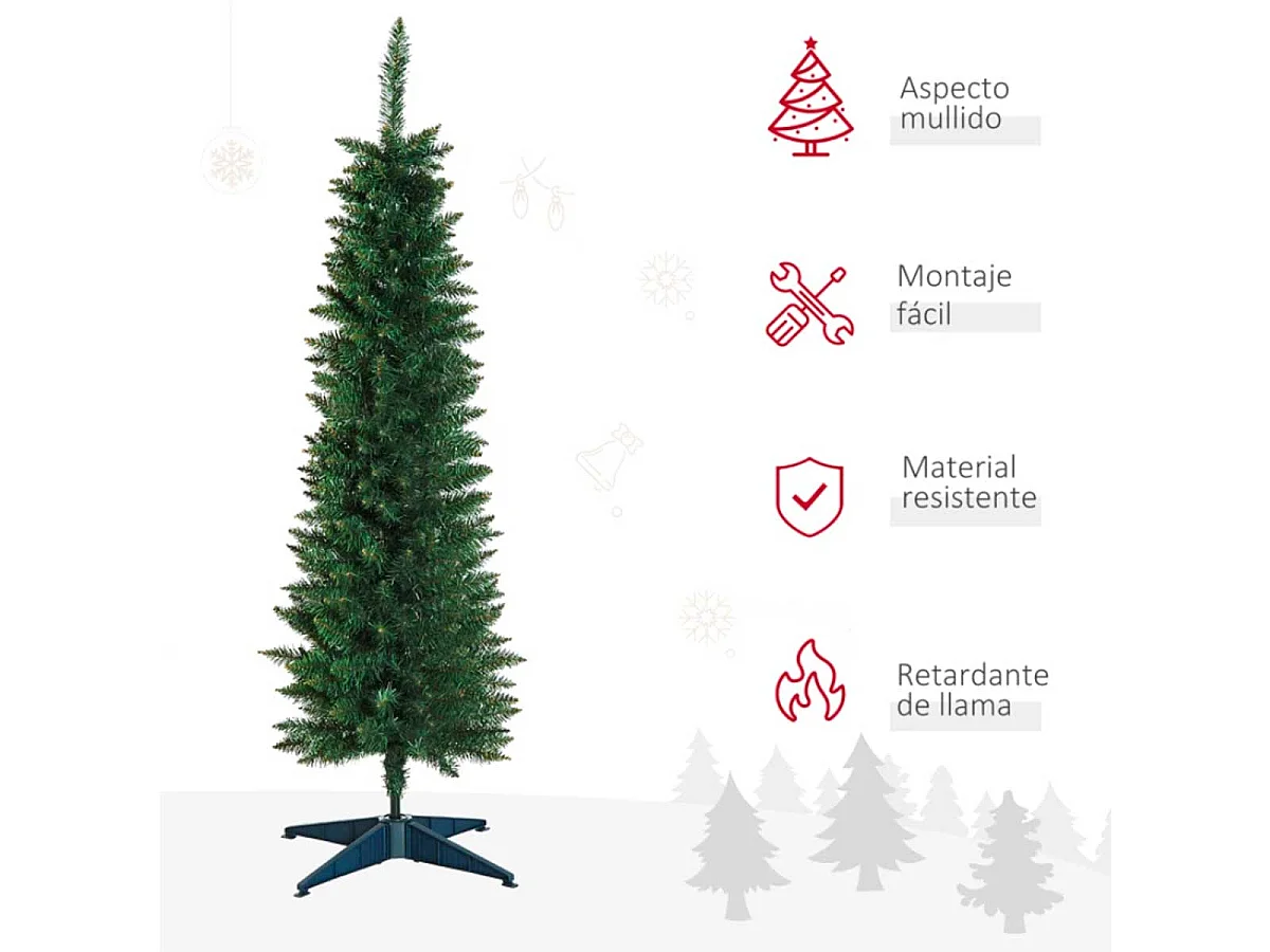 Árbol de navidad verde 46x46x150 cm HOMCOM