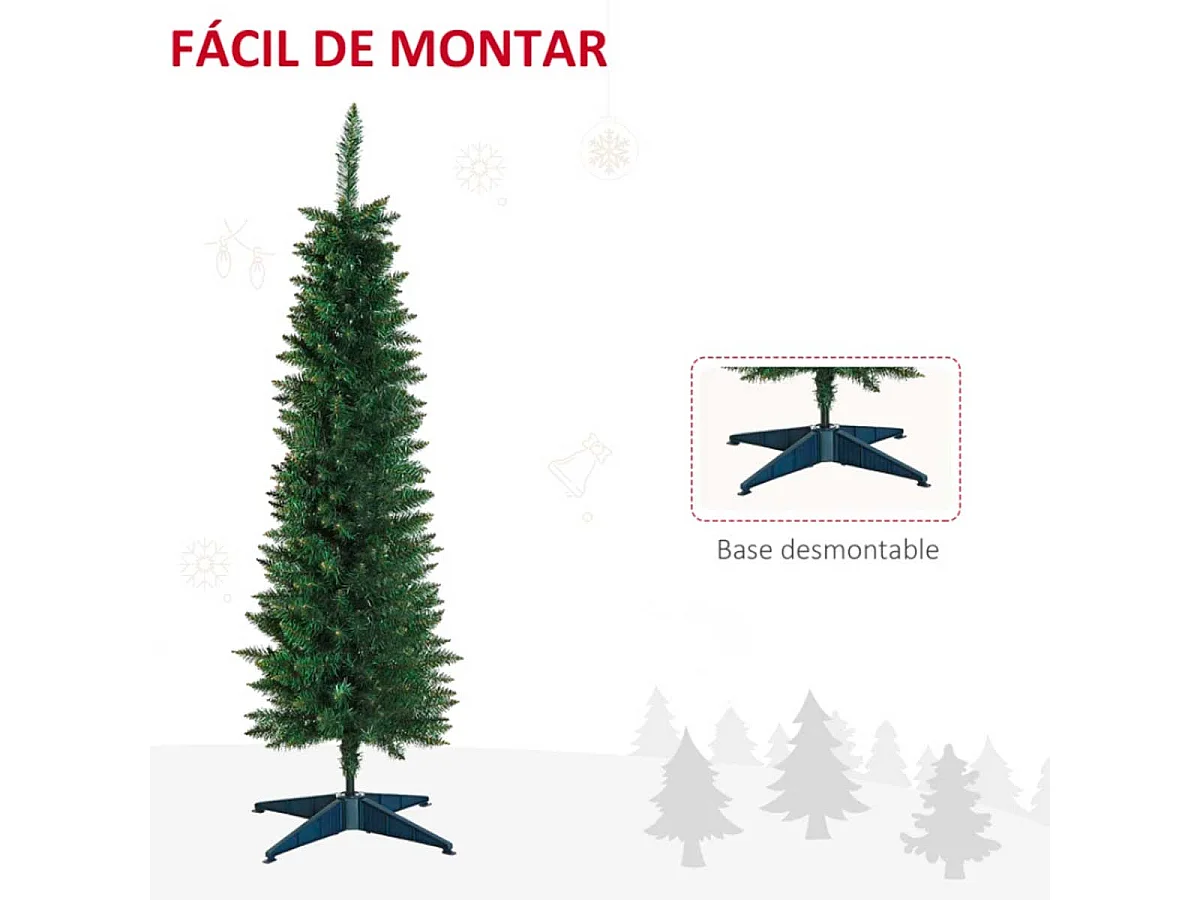 Árbol de navidad verde 46x46x150 cm HOMCOM