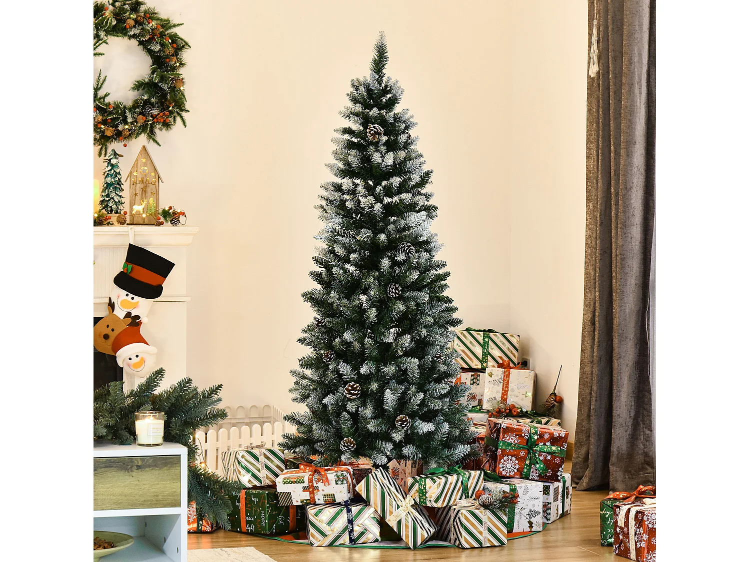 Árbol de navidad verde 69x69x150 cm HOMCOM