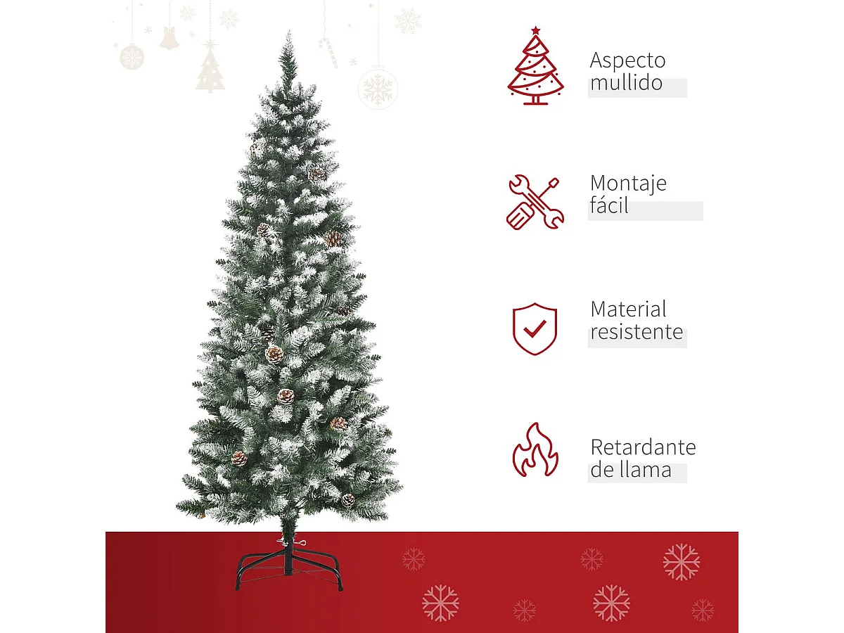 Árbol de navidad verde 69x69x150 cm HOMCOM