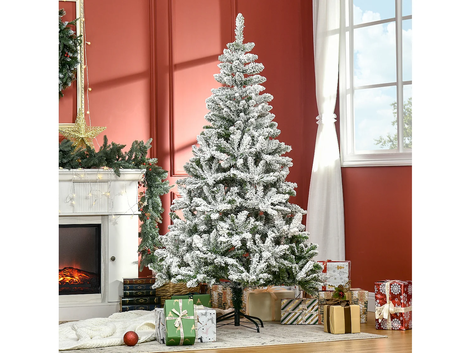 Árbol de navidad verde 105x105x180 cm HOMCOM