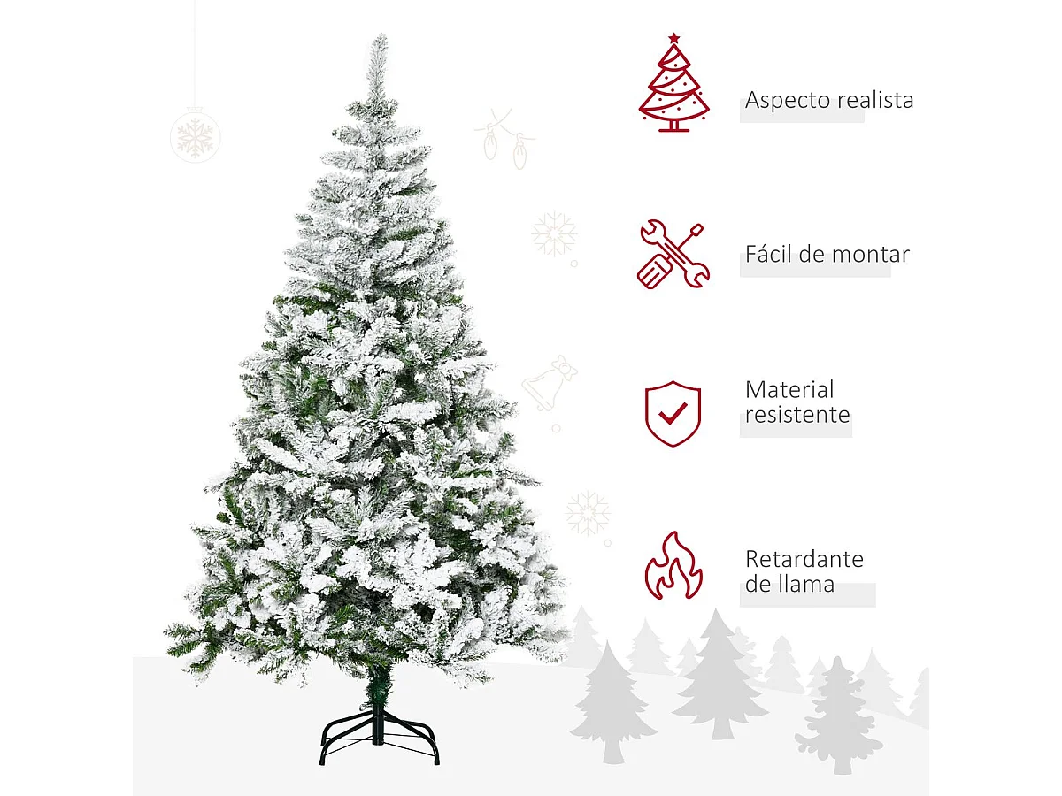 Árbol de navidad verde 105x105x180 cm HOMCOM