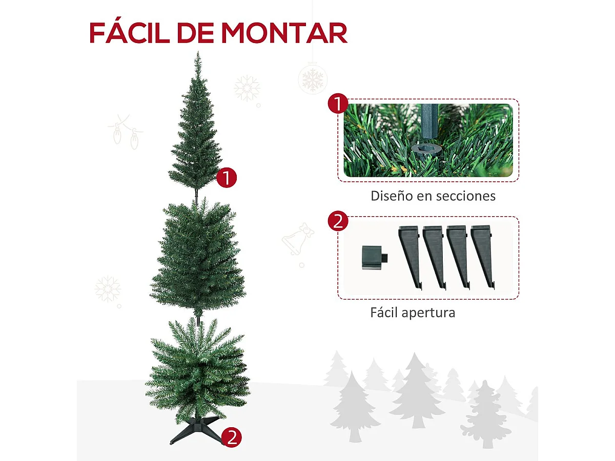 Árbol de navidad verde ø55x180 cm HOMCOM
