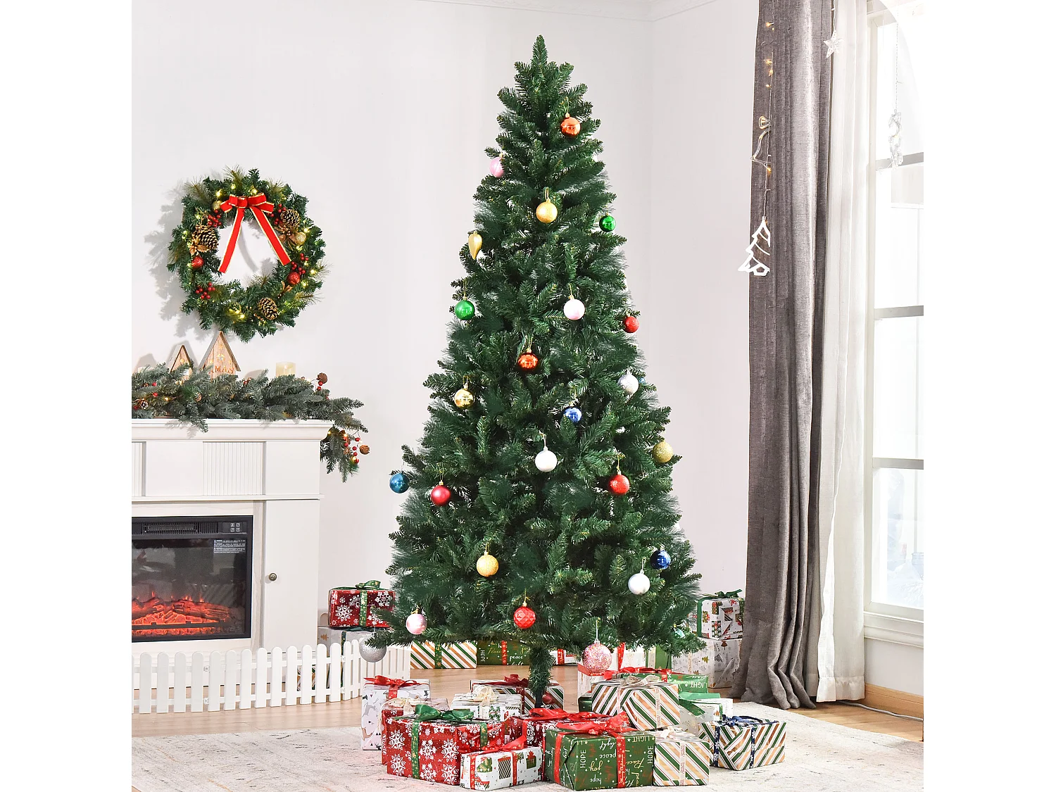 Árbol de navidad verde 105x105x210 cm HOMCOM