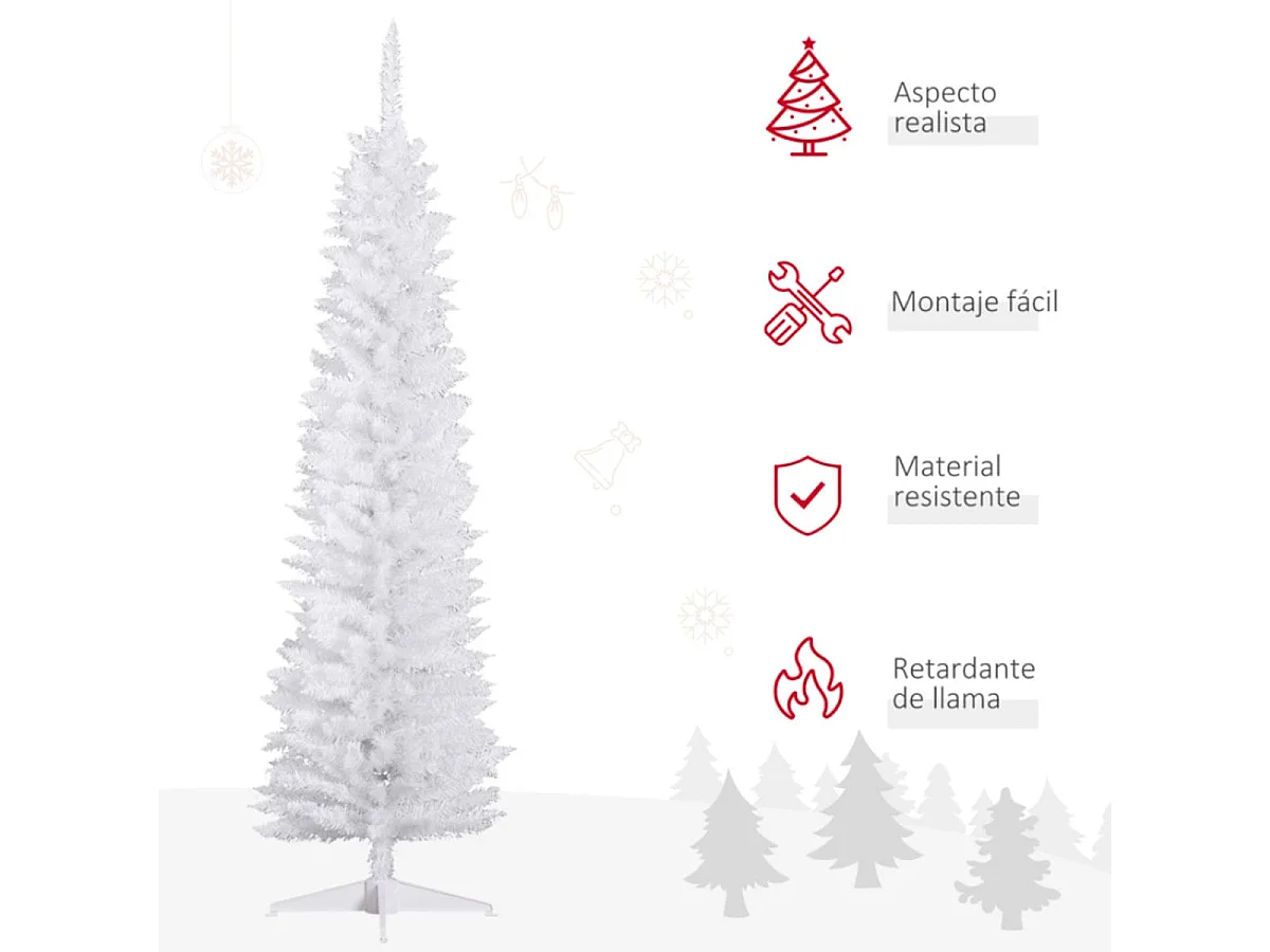 Árbol de navidad blanco 55x55x180 cm HOMCOM
