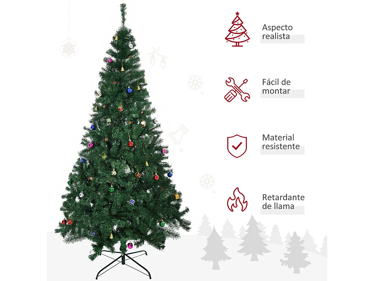 Árbol de navidad verde 93x93x210 cm HOMCOM