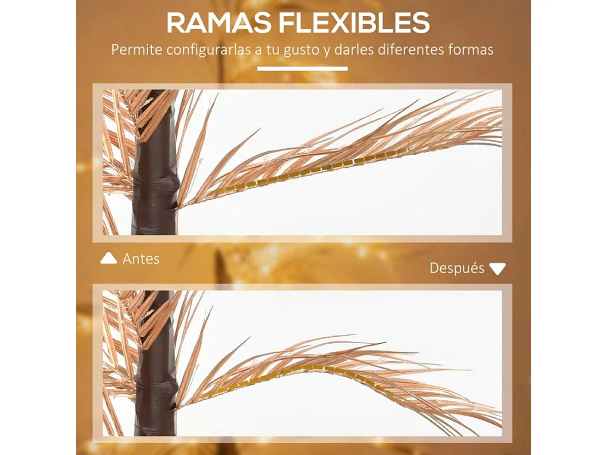 Lámpara de palmera oro 21x21x150 cm HOMCOM