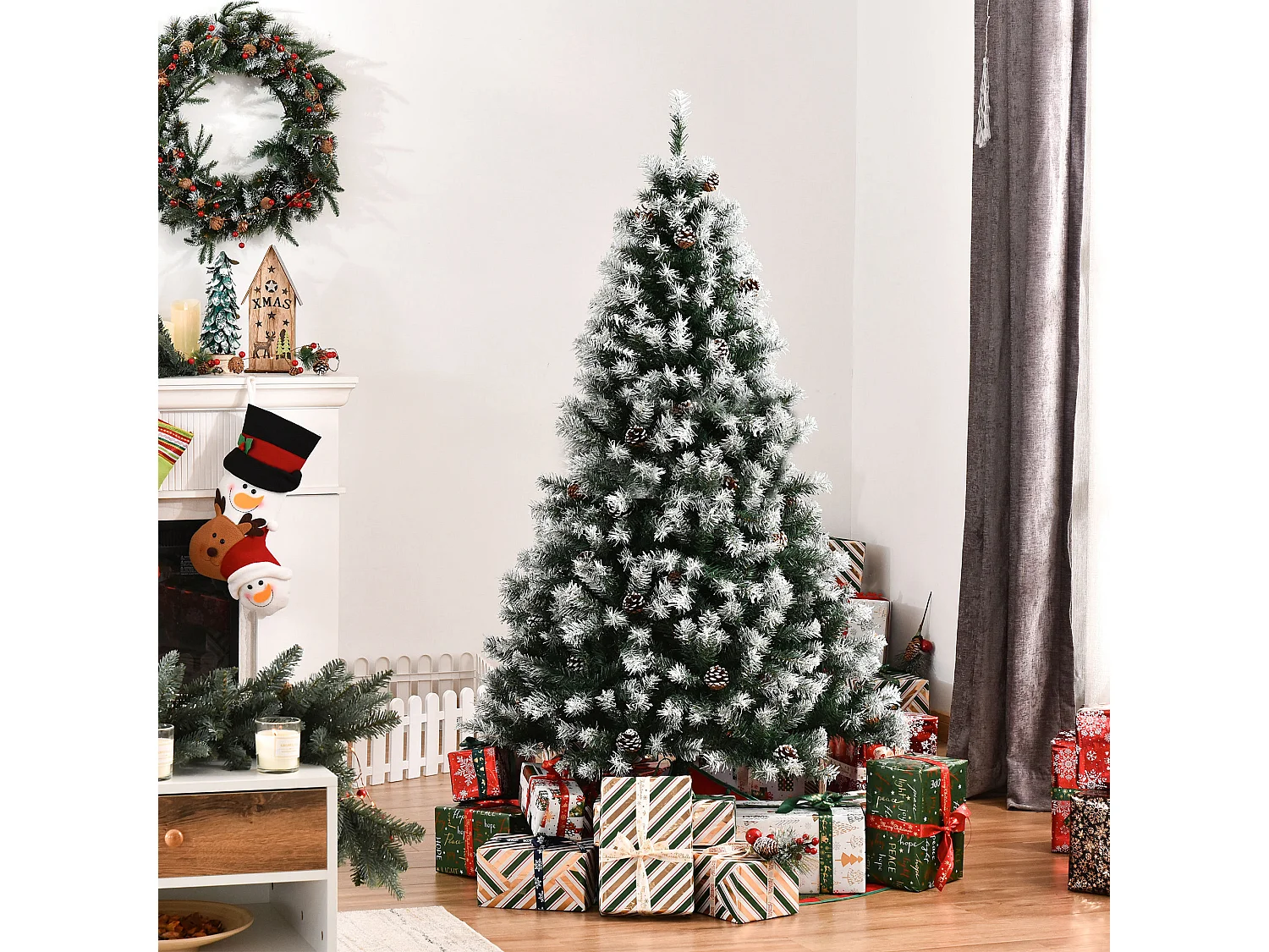 Árbol de navidad verde 85x85x150 cm HOMCOM