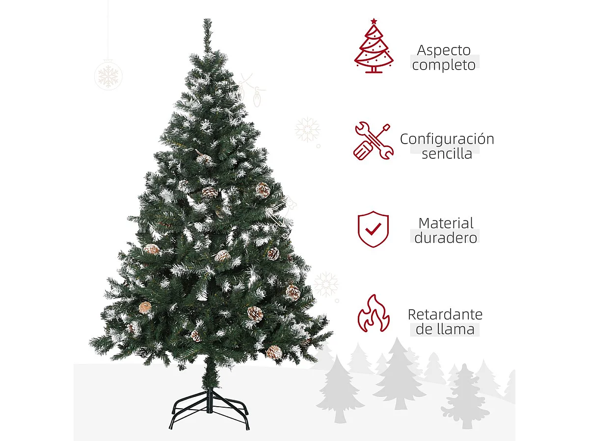 Árbol de navidad verde 85x85x150 cm HOMCOM