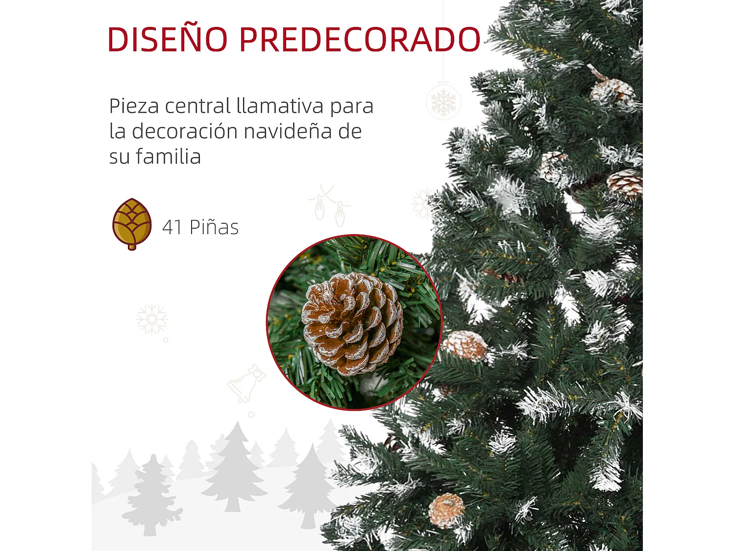 Árbol de navidad verde 85x85x150 cm HOMCOM