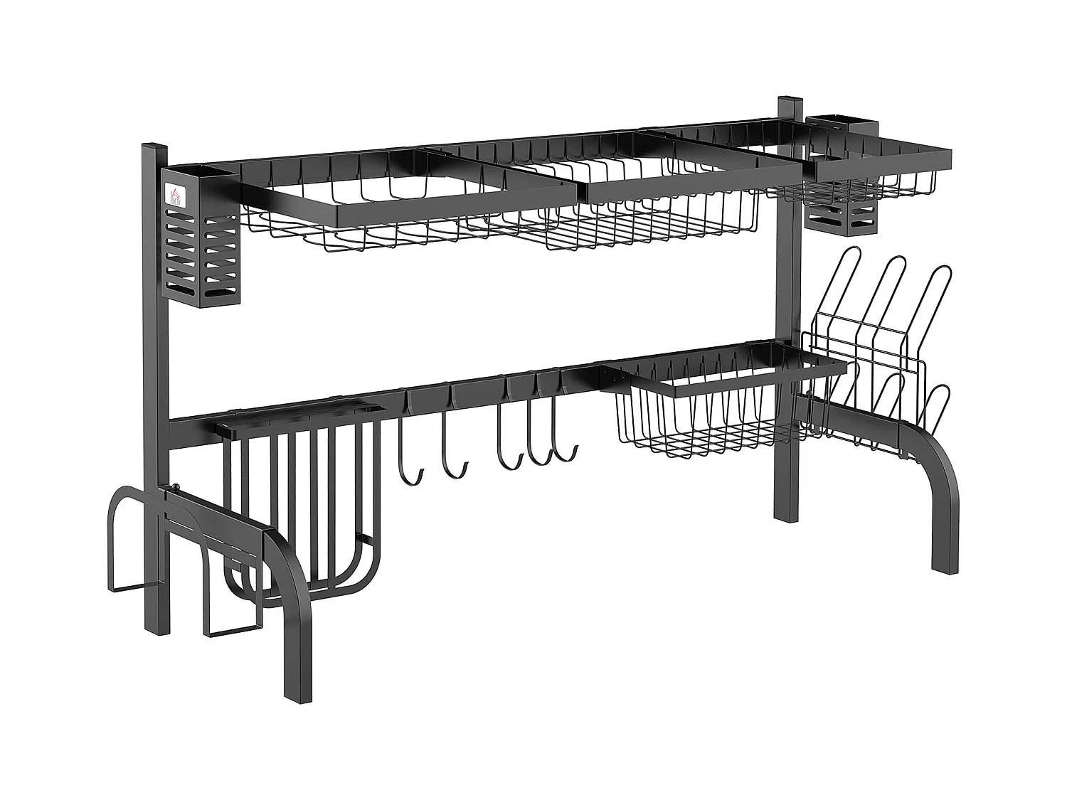 Escurridor de platos negro 100x30x52.5 cm HOMCOM