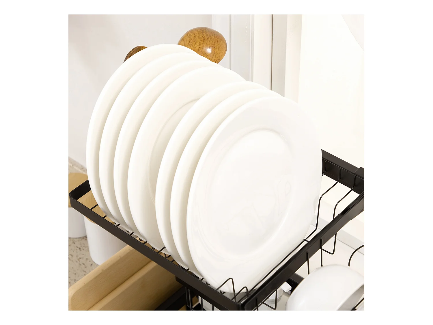 Escurridor de platos negro 100x30x52.5 cm HOMCOM