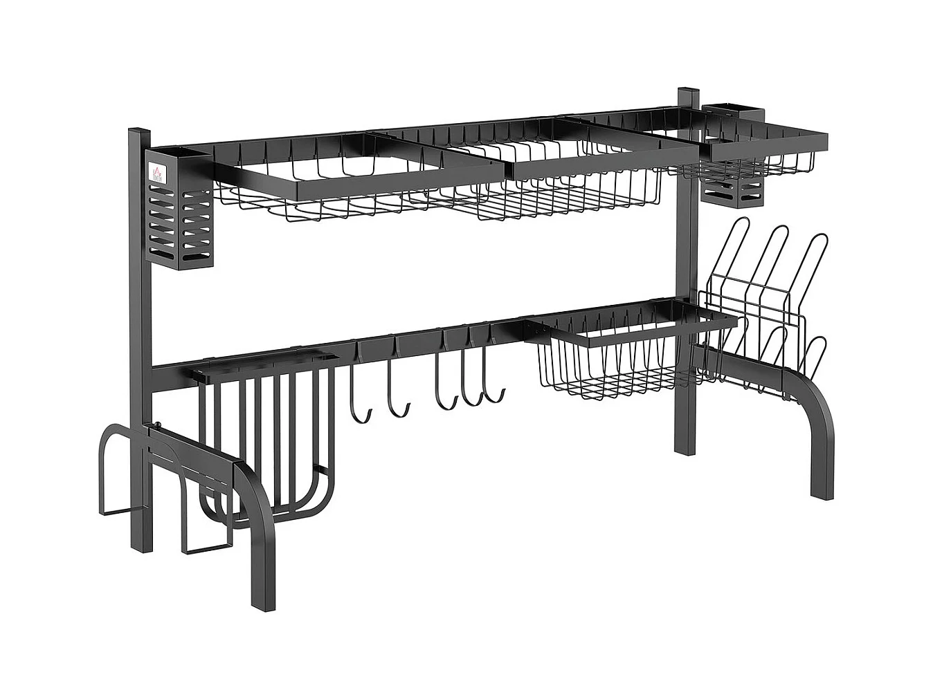 Escurridor de platos negro 100x30x52.5 cm HOMCOM