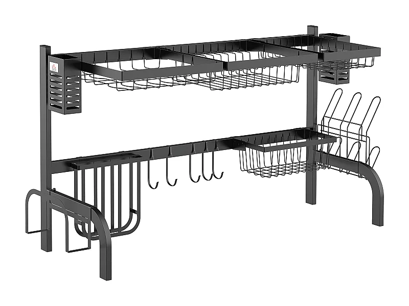 Escurridor de platos negro 100x30x52.5 cm HOMCOM
