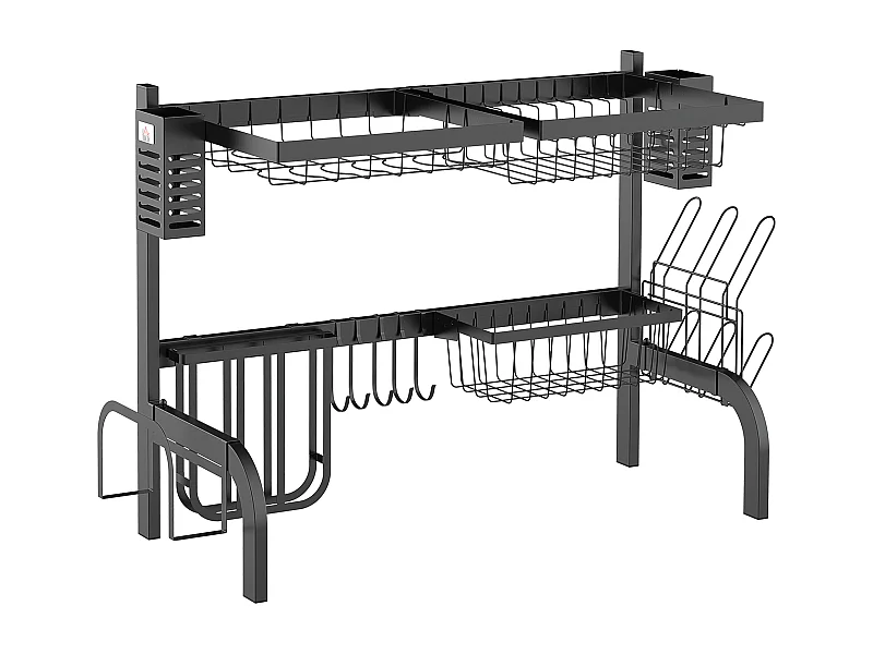 Escurridor de platos negro 65x31.5x52.5 cm HOMCOM