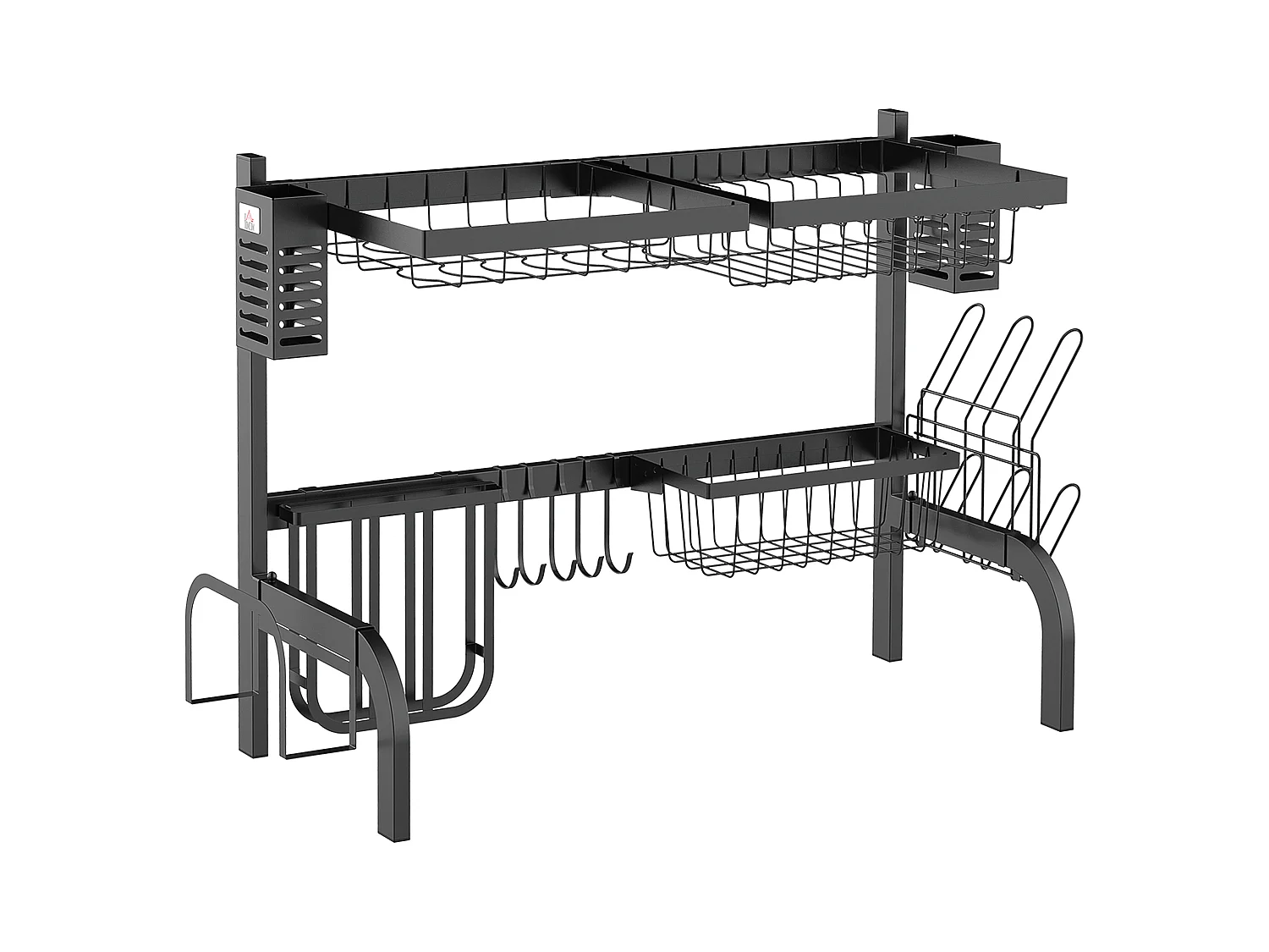 Escurridor de platos negro 65x31.5x52.5 cm HOMCOM