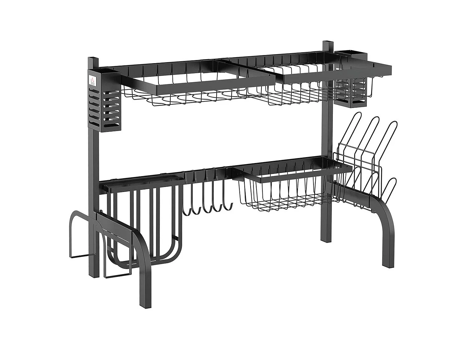 Escurridor de platos negro 65x31.5x52.5 cm HOMCOM