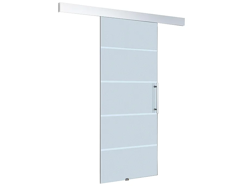 Puerta corredera translucido y a rayas transparentes 200x213 cm HOMCOM