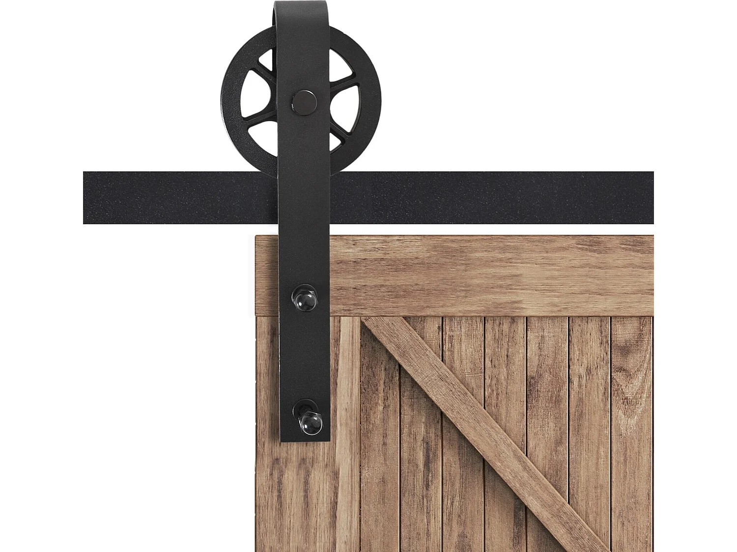 Kit de accesorios para puerta corredera negro 200x4x0,6cm HOMCOM